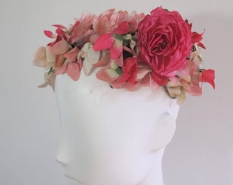 Vintage 1940s Floral Pillbox Hat