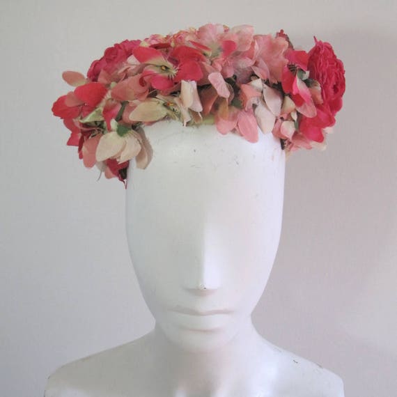 Vintage 1940s Floral Pillbox Hat - image 2