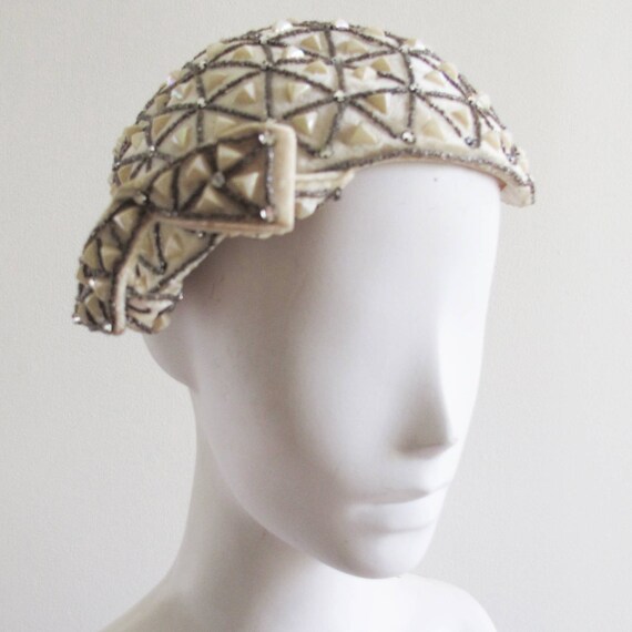 Vintage 1940s Beaded Hat - image 2