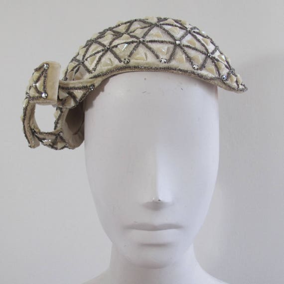 Vintage 1940s Beaded Hat - image 1