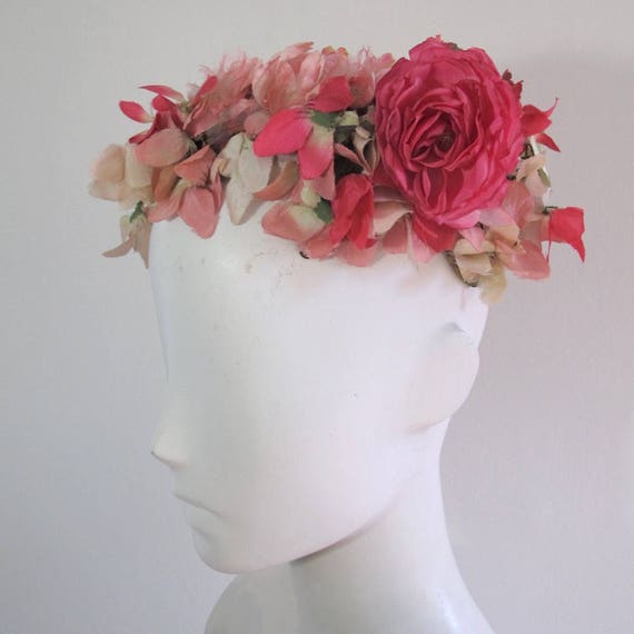 Vintage 1940s Floral Pillbox Hat - image 1