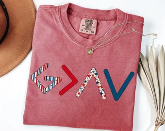 God Is Greater, Jesus, Red, White, Blue, July 4th, Faith, Highs and Lows, Sublimation, Digital Download, PNG File