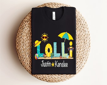 Lolli Custom Names, Beach, Lolli with Grandkids, Custom Shirt, Digital Download, Sublimation,PNG File