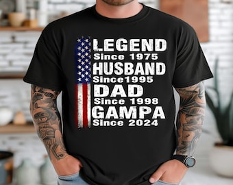 Leyenda, Papá, Abuelo, Papaw, Angustiado, Bandera Estadounidense, Día del Padre, Hombres, Sublimación, Descarga Digital, Archivo PNG