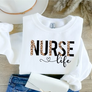 Nurse Life, Nurse, CNA, Leopard, Sublimation, Two Color, Digital Download, PNG File