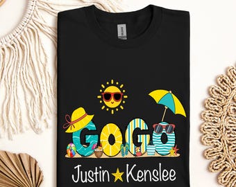 GoGo Custom Names, Beach, Mimi with Grandkids, Custom Shirt, Digital Download, Sublimation,PNG File