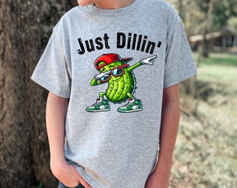Just Dillin', Pickle, Dabbing, Funny Kids and Men, Sublimation, Digital Download, PNG File