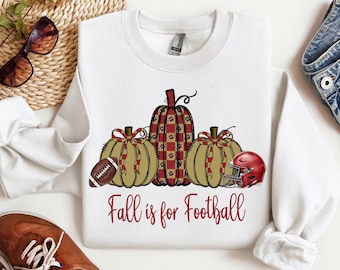 Fall is for Football, Maroon Red, Gold, Pumpkin, Checkerboard,  Comfort Color,Sublimation, Digital Download, PNG File