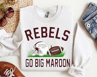 Rebels, Go Big Maroon, Friday Night Lights, Mascot, Football, Basketball, Sports, Customize, Sublimation, Digital Download, PNG File