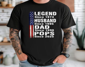 Leyenda, Papá, Pops, Angustiado, Bandera estadounidense, Día del Padre, Hombres, Papaw, Sublimación, Descarga digital, Archivo PNG