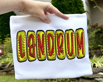 Landrum Softball, Pirate, Softball Mom, Custom, Retro, 3D Font, Sublimation, Digital Download, PNG File