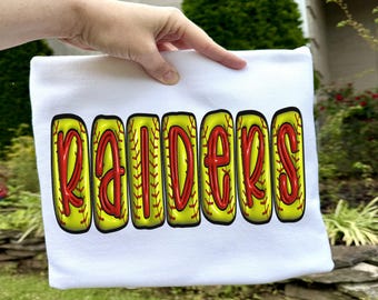 Raiders Softball, Pirate, Softball Mom, Custom, Retro, 3D Font, Sublimation, Digital Download, PNG File