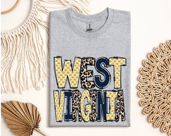 West Virginia, Leopard, Football, State, Sublimation, Digital Download, PNG File