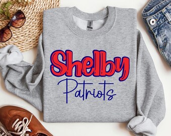 Shelby Patriots, Volleyball, Navy and Columbia Blue, Volleyball, Sublimation, Digital Download, PNG and SVG File