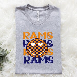 Rams Smiley, Knights, Mascot, Love, Checkerboard, Sublimation, Digital Download, PNG File