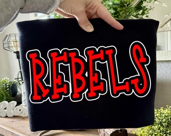 Rebels, Red, Custom, Any Sport, Football, Basketball, Sports, SVG, Sublimation, Digital Download, PNG File