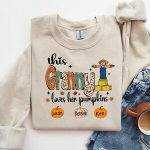 This Granny Loves Her Pumpkins, Fall, Scarecrow, Custom, Leopard Pumpkin, Sublimation, Digital Download, PNG File