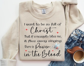 Full of Christ, Power in the Blood, Mosquito, Faith, Jesus, Christian, Sublimation, Digital Download, PNG File