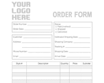 Custom Design & Personalized Order Form - Direct Sales