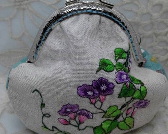 Morning Glory - Bolso de moneda bordado a mano