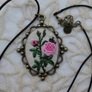 Aloha --hand embroidered necklace