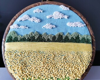 Campo de primavera - aro de bordado a mano