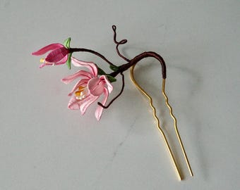 Magnolia rosa - flores envueltas a mano