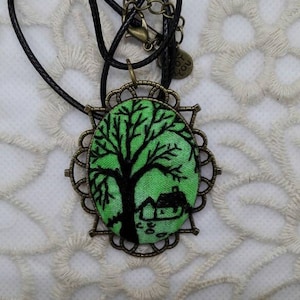 Early Spring 2 -- hand embroidered necklace