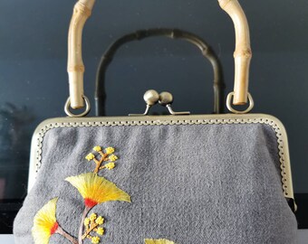 Otoño - Bolso bordado a mano / bolso de mango hecho a mano