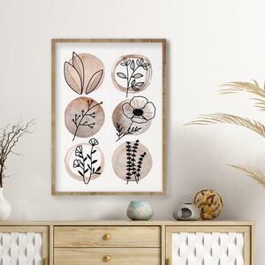 Watercolor Botanical Print Set of 3, Gallery Wall Art, Floral