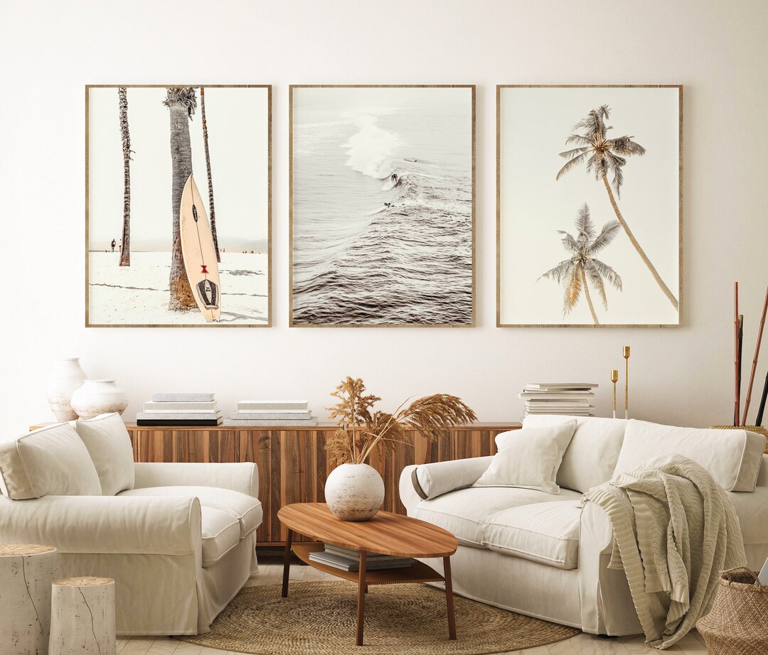 Printable Beach Art Set of 3 Prints, Ocean Digital Download Prints