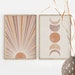 Sun and Moon Print Set of 2,Home Decor ,Terracotta and Mauve Printable Mid Century Modern Minimal Wall Art, Digital download, Boho Prints 