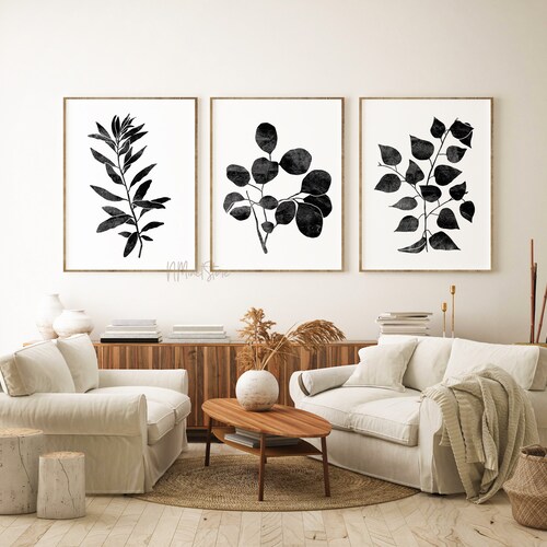 Botanical Line Art Print Set of 3 Abstract Botanical Wall - Etsy