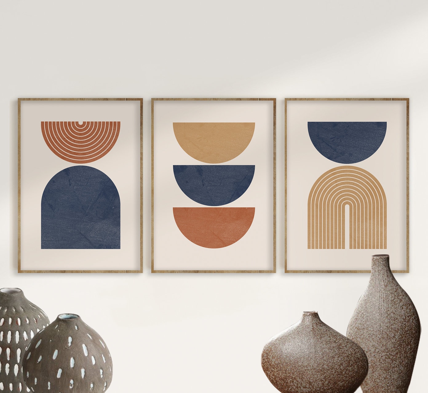 Image showcasing Boho Rainbow Print Set of 2 Geometric Art Digital Print Geometric ...