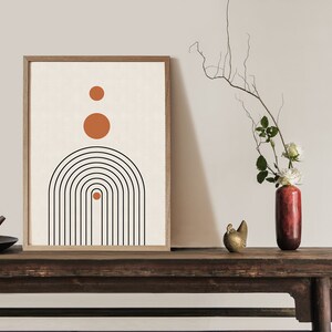 Mid Century Modern Art Print Set of 3, Neutral Geometric Gallery Wall ...