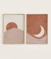 Sun and Moon Print Set of 2, Abstract Landscape, Terracotta Printable Mid Century Modern Minimal Wall Art, Digital download, Boho Prints 