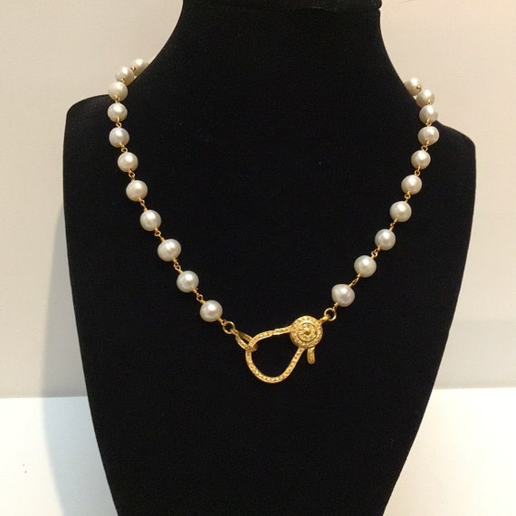 Gold Oval Chain with Gold Pave Diamond Lobster Clasp. Can be worn