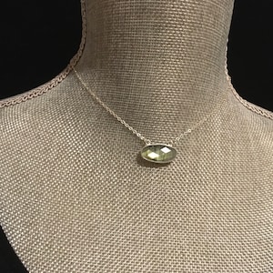 Dainty Oval Labradorite Choker: Sterling Silver, 14k Gold Filled Chain