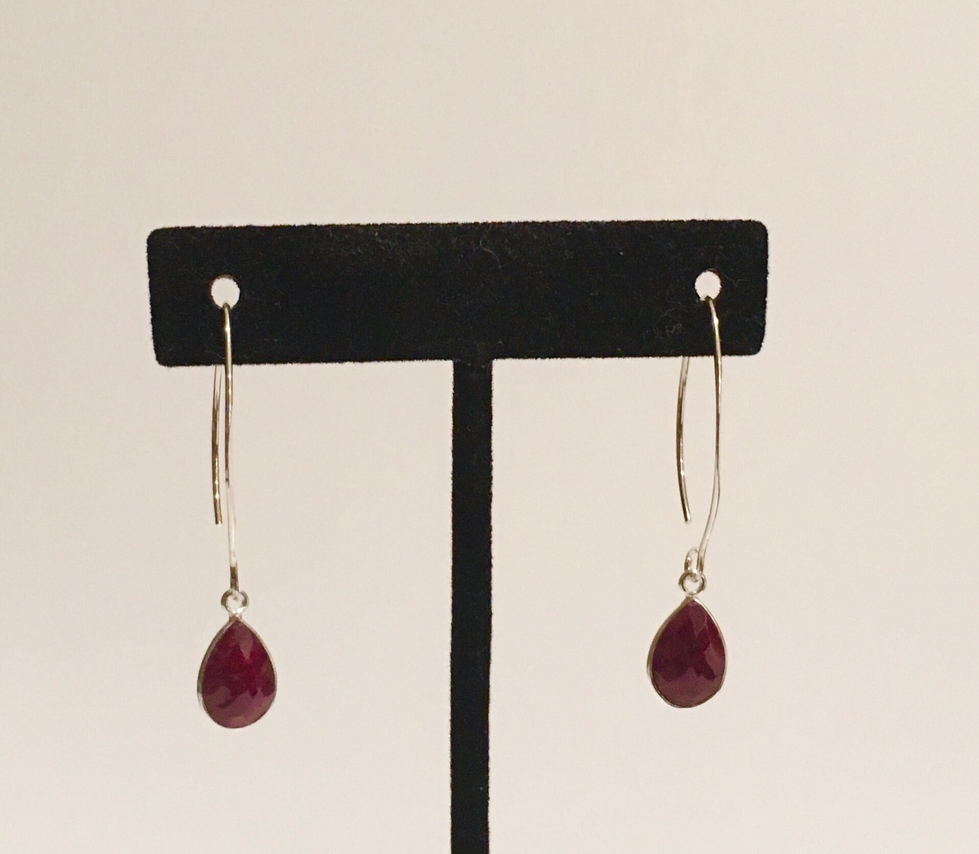 Dainty Ruby Earrings Sterling Silver Ruby earrings tiny | Etsy