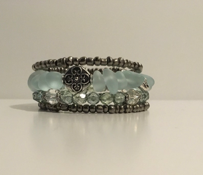 quatrefoil accent bracelet bijoux confirmation and Easter cross bracelet Beaded wrap bracelet modern and trendy layered bracelet