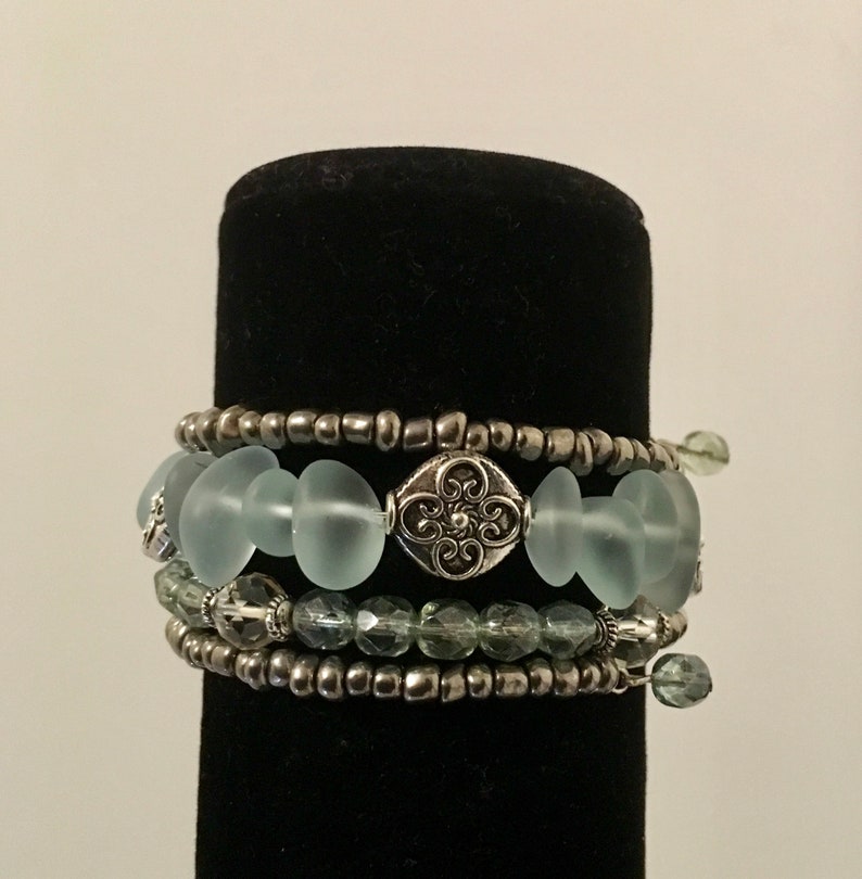 quatrefoil accent bracelet bijoux confirmation and Easter cross bracelet Beaded wrap bracelet modern and trendy layered bracelet