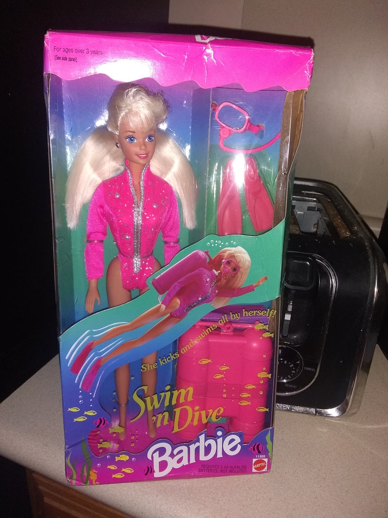 Vintage 1993 Blonde Swim 'n Dive Barbie Doll NRFB | Etsy