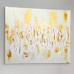 Abstract Acrylic Painting &quot;Inner Light&quot; | Contemporary gold painting | Unique wall decoration handmade in France | Modern art