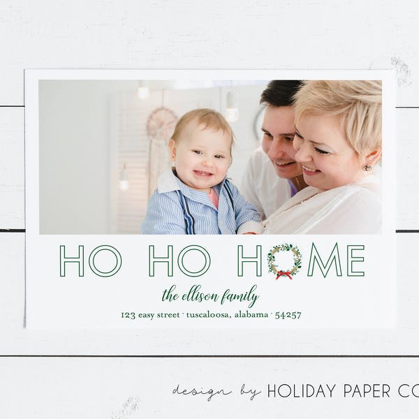 Ho Ho Home Christmas Photo Card, Moving Announcement Holiday Card, Moving Christmas Card, New Home Holiday Photo, New Address, New House