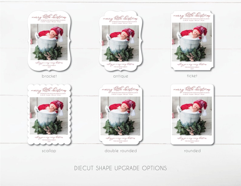 New Baby Christmas Card Merry Little Christmas Baby Holiday Etsy