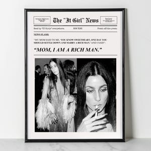 ママ、私は金持ちの男ですプリント、新聞の壁アート、ニューヨーク、ニュースガーリーポスター、アファメーション、バーカート、レトロアート、インスタントダウンロード、シェール