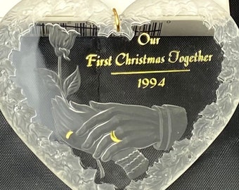 Vintage 1994 Christmas Ornament / First Christmas Together / Christmas Tree Decorations / Heart / Love / Vintage First Christmas