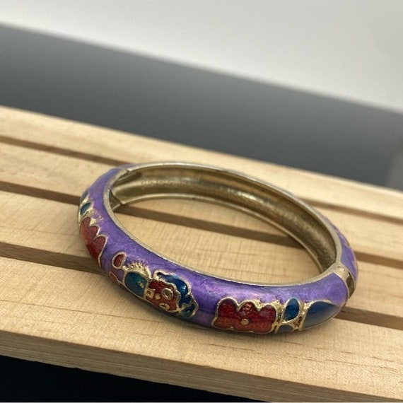 Decorative Bangle Bracelet Small Hinged Clamper S… - image 7