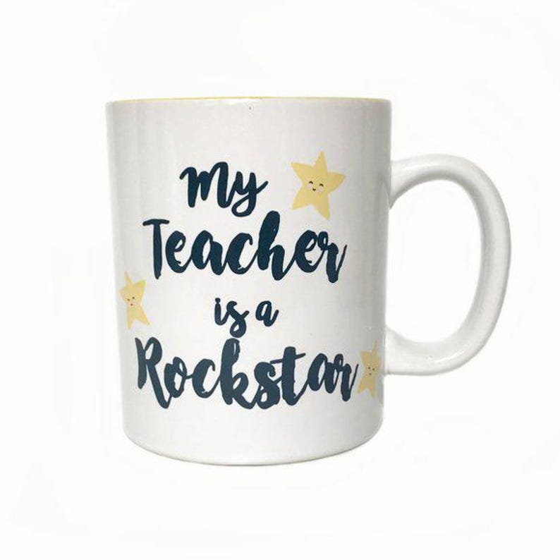 Rockstar Teacher Ceramic Mug DIY Gift Basket Idea Etsy