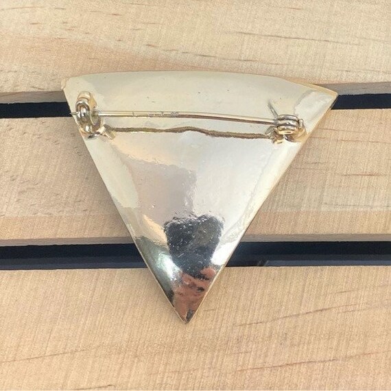 Vintage Unique Triangle Shaped Brooch Rare Pin Gi… - image 5